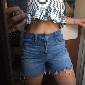 SOLD 🚩🚩Madewell High Waist Button Jean Shorts